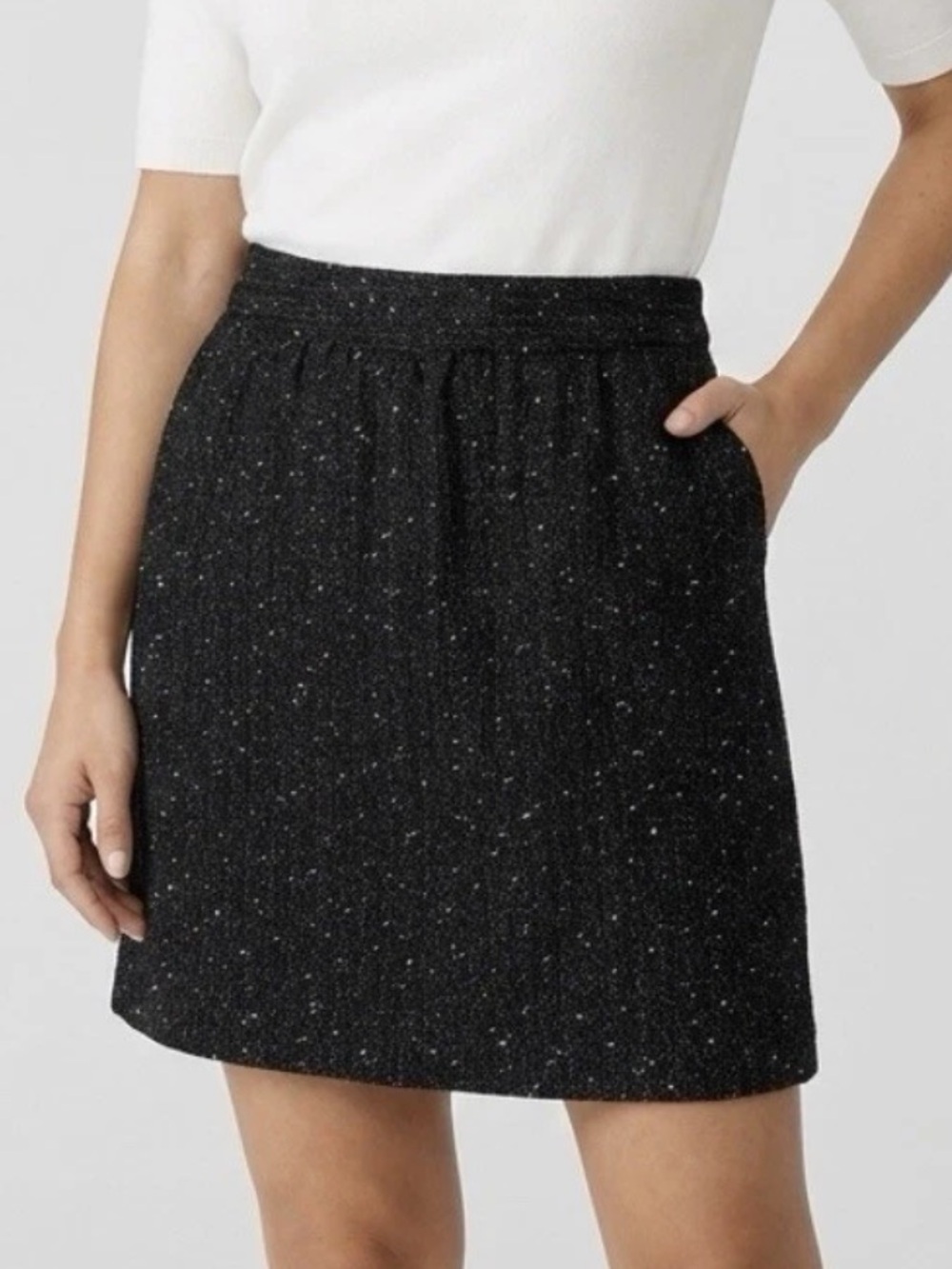 LOFT Classic Navy Blue Sequin Wool Blend Mini Skirt 8P NWOT